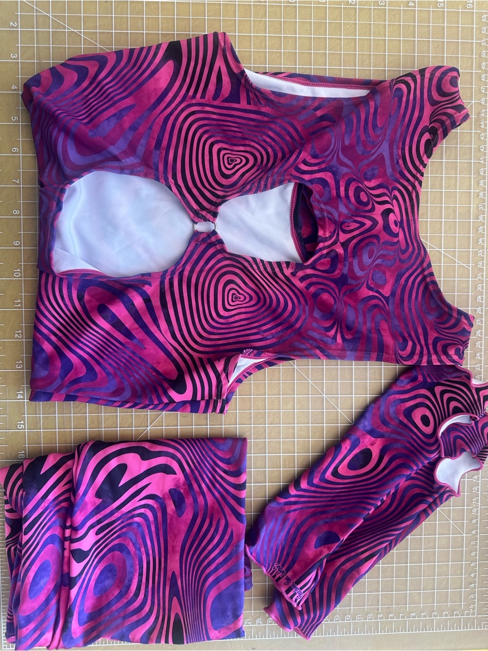 Freedom Rave Wear, Cheshire Cat bodysuit w/ hand and leg sleeves & leg furries